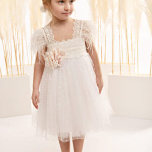 Boho φόρεμα βάπτισης κορίτσι Baby bloom