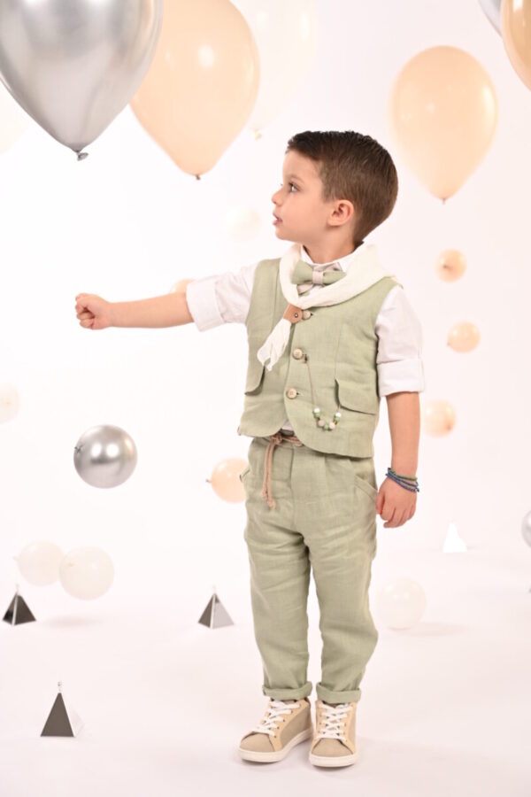 Κοστούμι Λινό σετ βάπτισης αγόρι της Babybloom